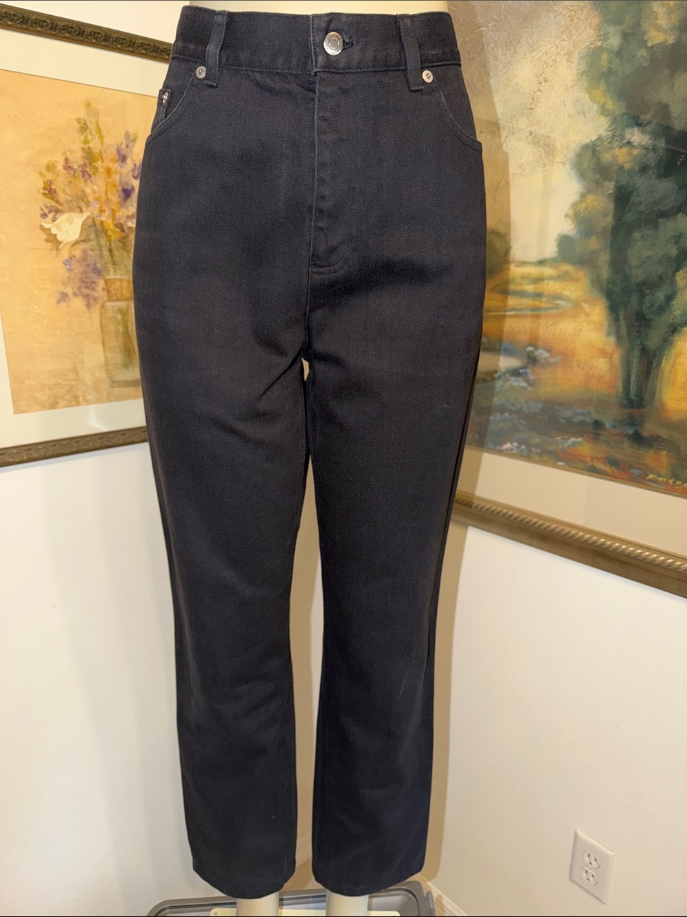 Lauren Jeans Co. Ralph Lauren Black Straight-Leg Jeans Size 10 View 2
